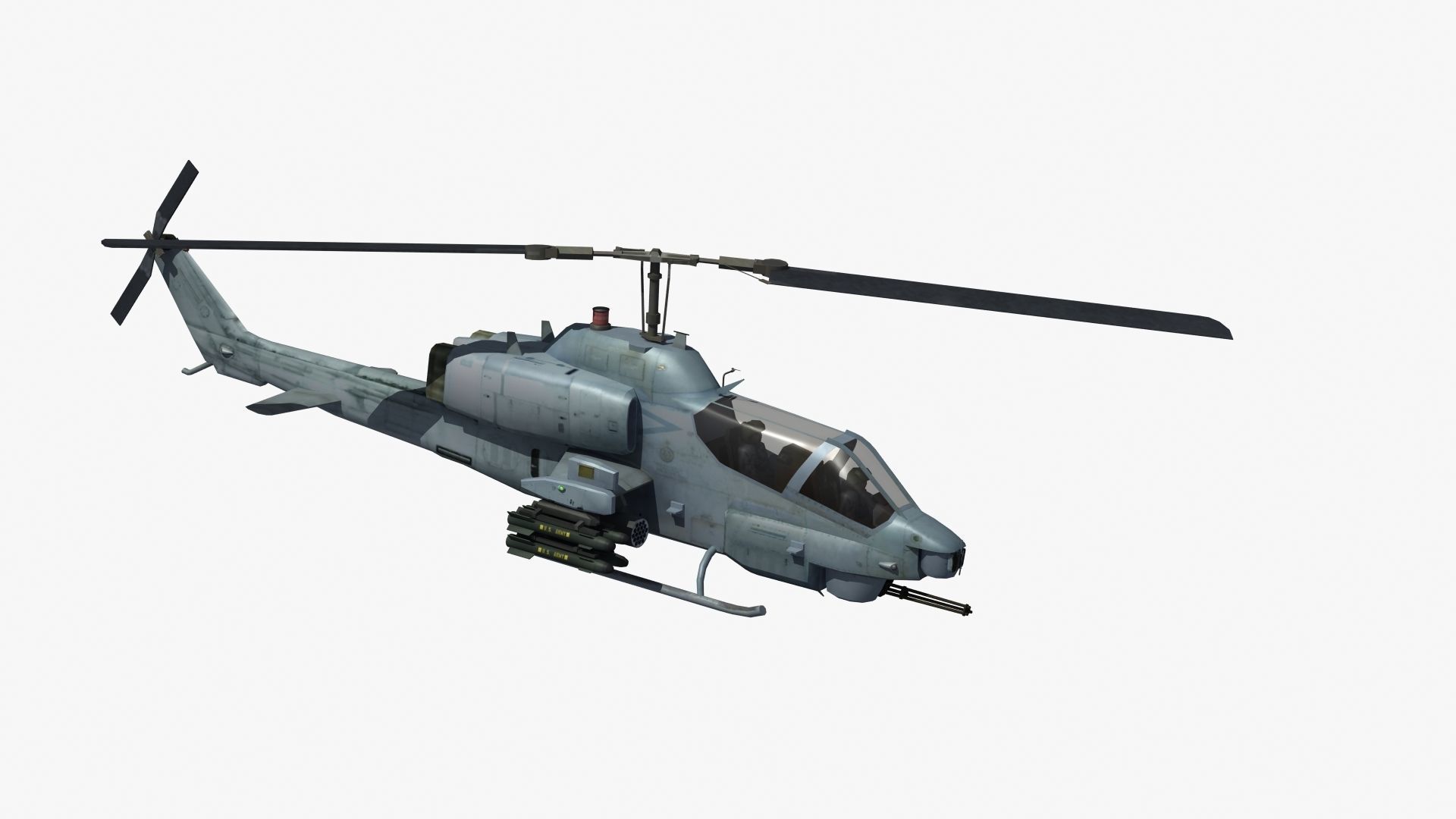 AH1W Cobra attack helicopter Low-poly 3D model_30