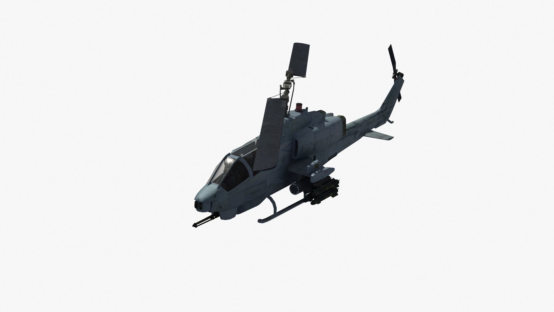 AH1W Cobra attack helicopter Low-poly 3D model_25