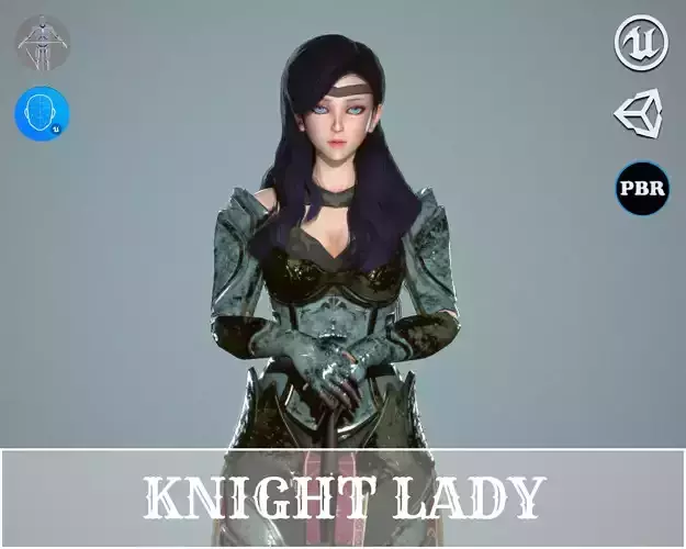 Knight Lady - Game Ready Low-poly 3D model