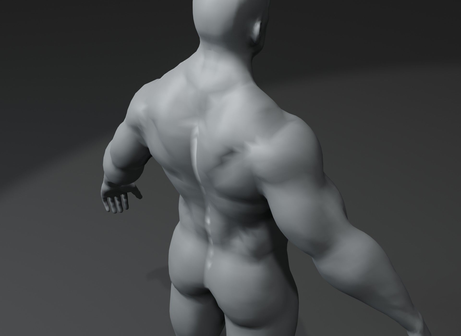 Superhero Male Body Base Mesh 3D Model 10k Polygons Low-poly 3D model_5