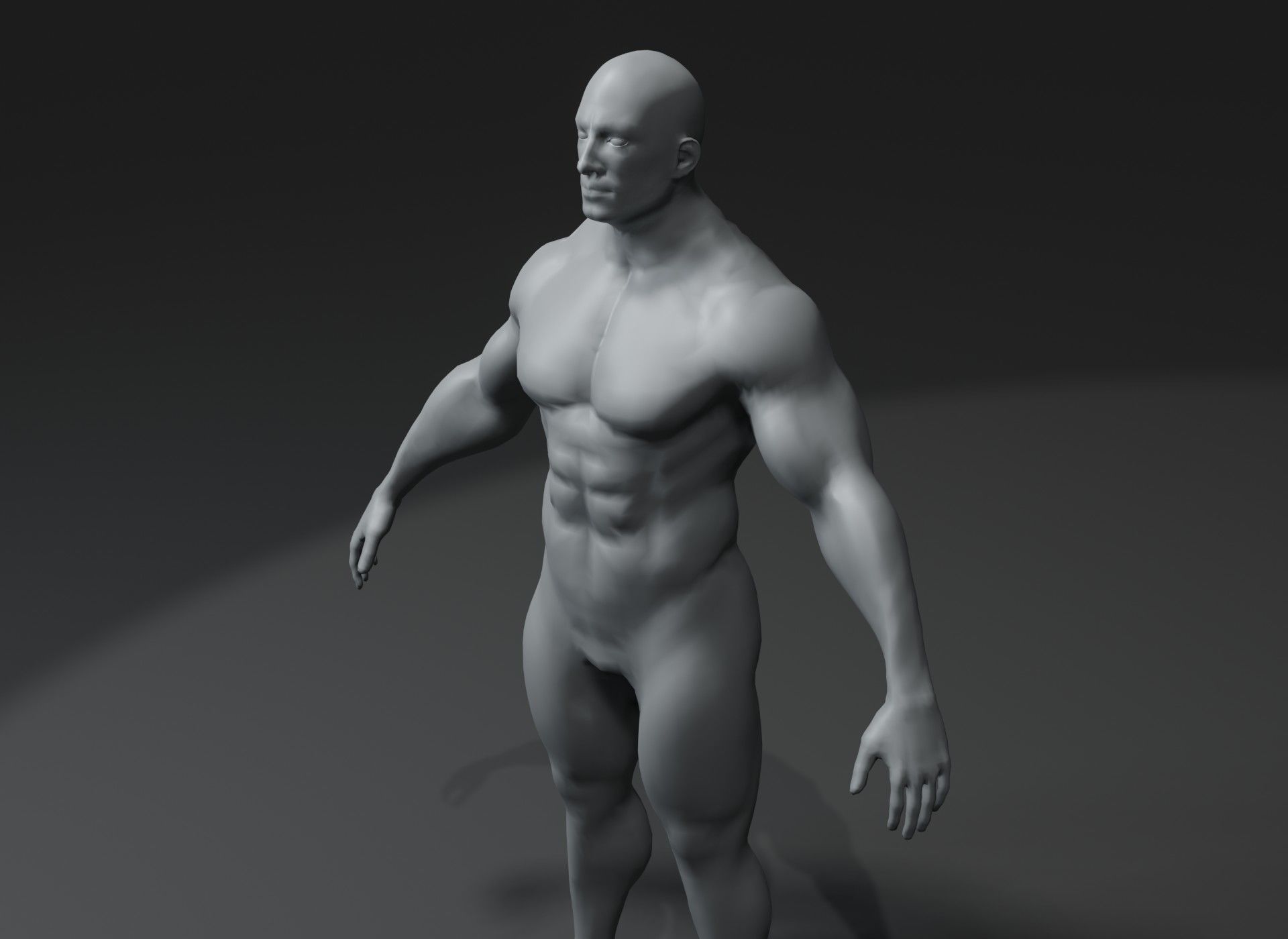Superhero Male Body Base Mesh 3D Model 10k Polygons Low-poly 3D model_15