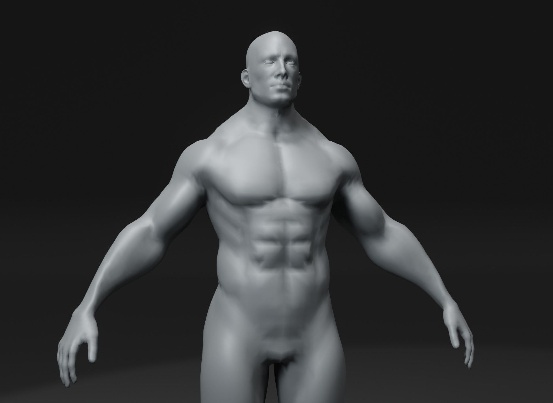 Superhero Male Body Base Mesh 3D Model 10k Polygons Low-poly 3D model_17