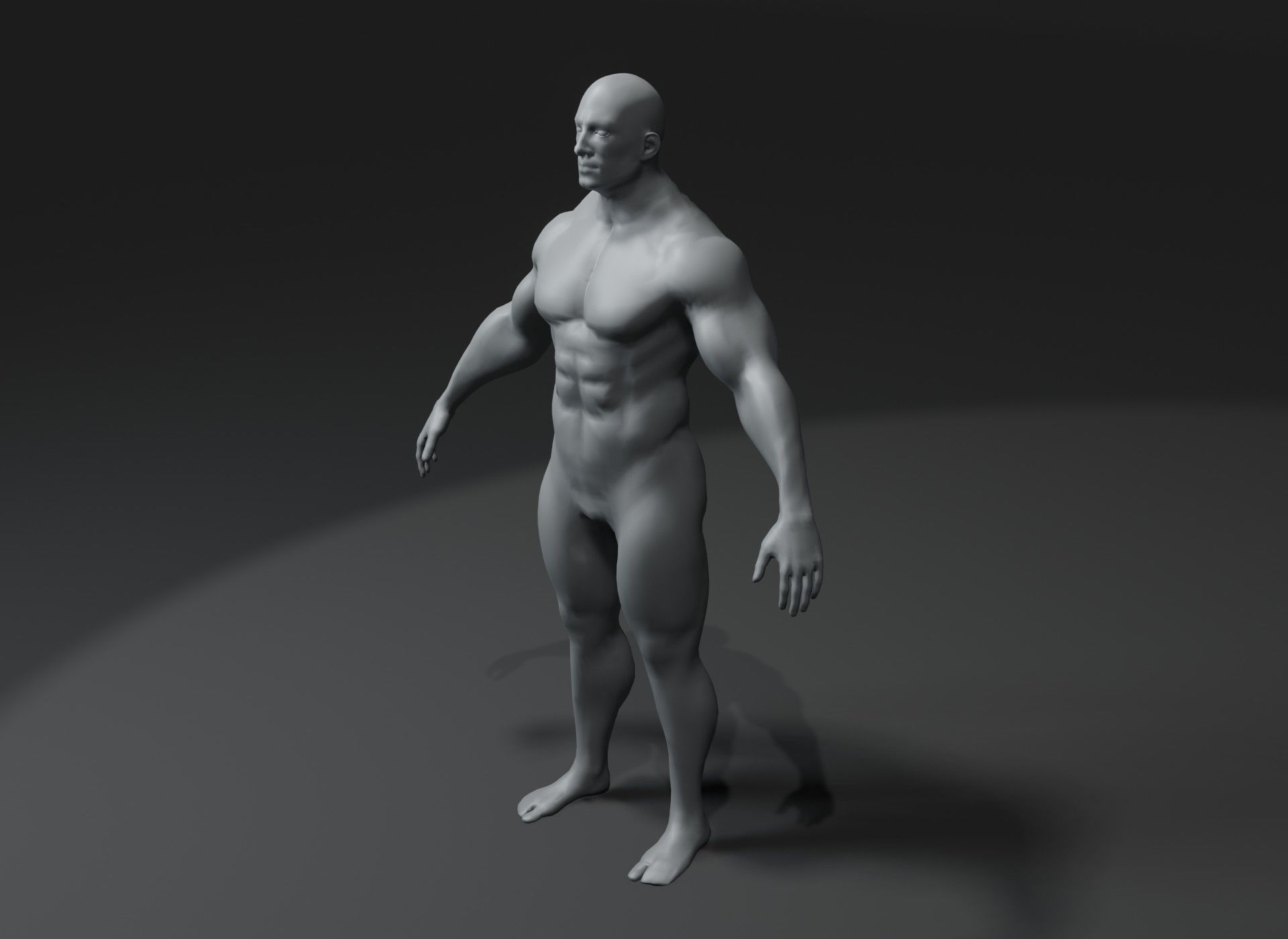 Superhero Male Body Base Mesh 3D Model 10k Polygons Low-poly 3D model_11