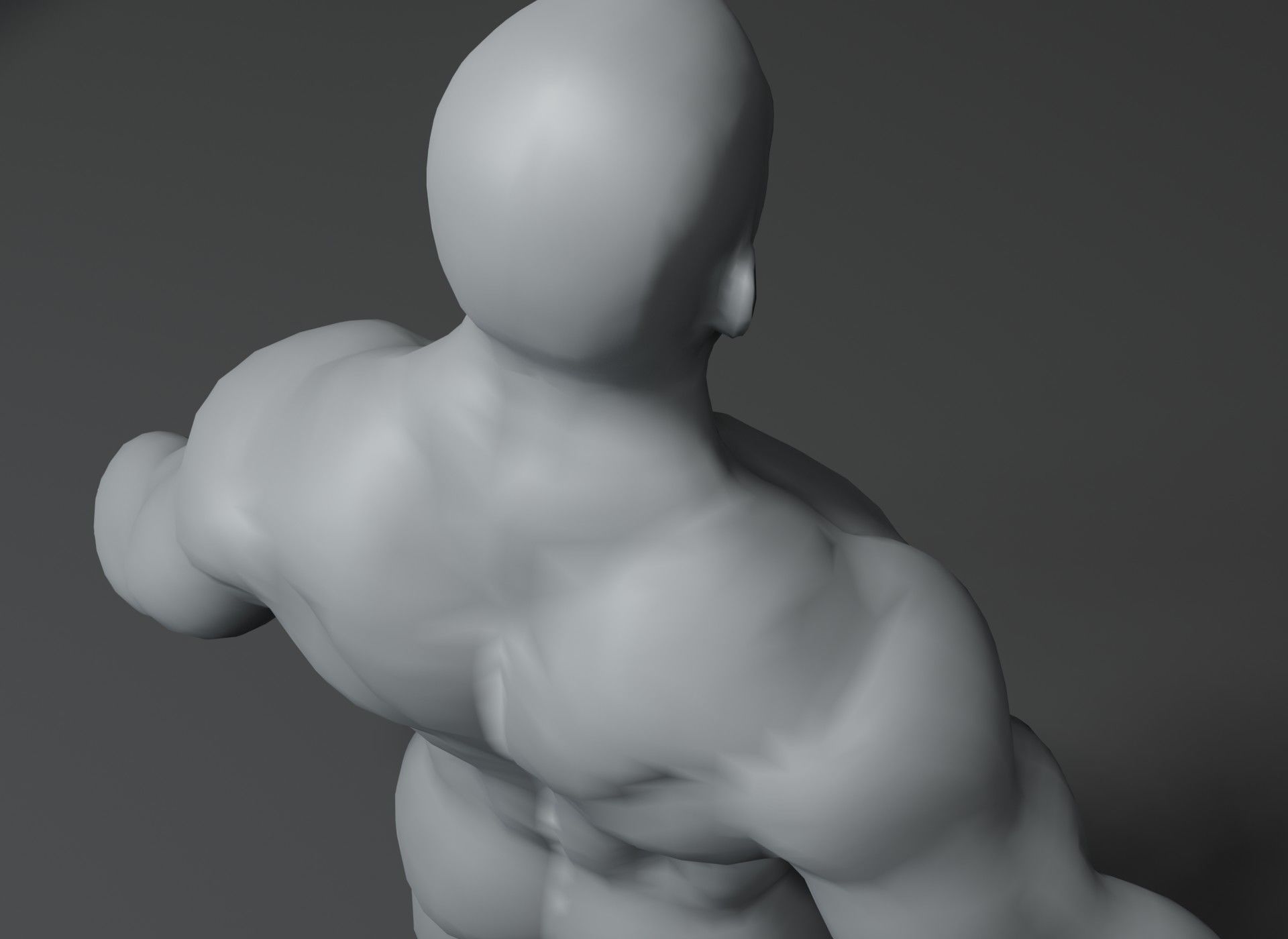 Superhero Male Body Base Mesh 3D Model 10k Polygons Low-poly 3D model_6