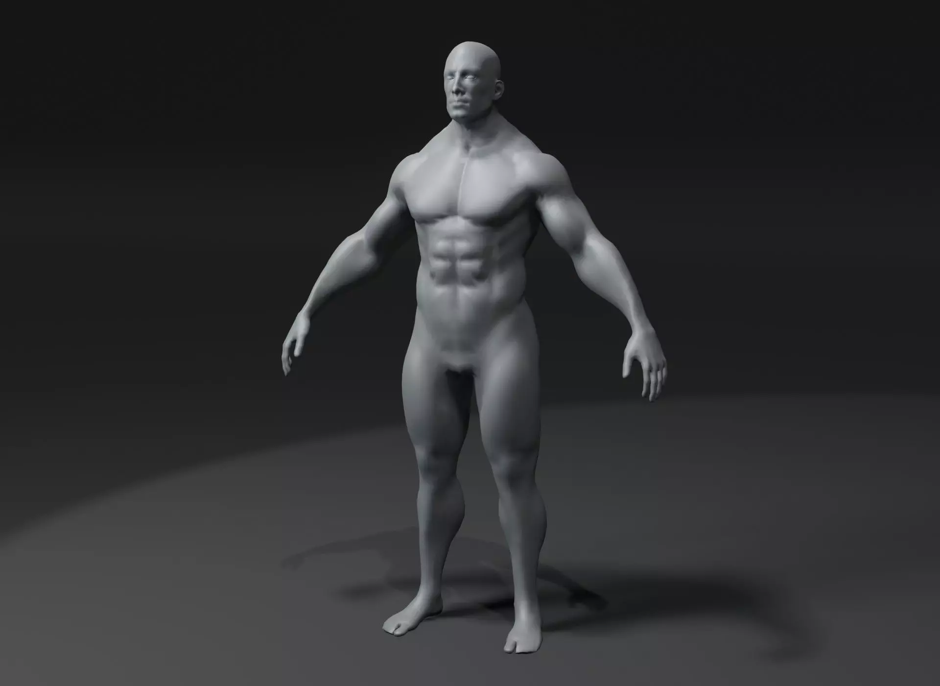 Superhero Male Body Base Mesh 3D Model 10k Polygons Low-poly 3D model_0