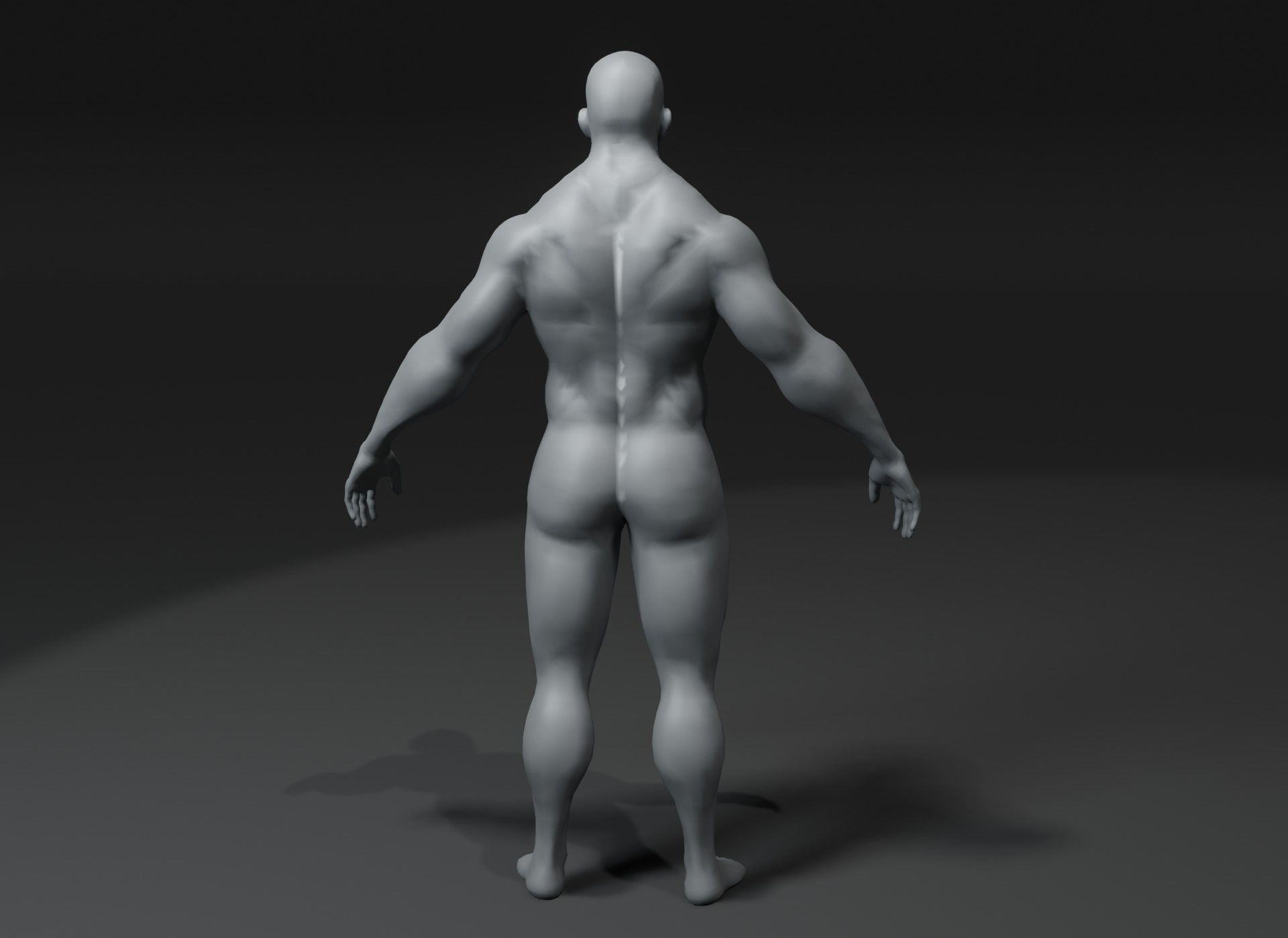Superhero Male Body Base Mesh 3D Model 10k Polygons Low-poly 3D model_4