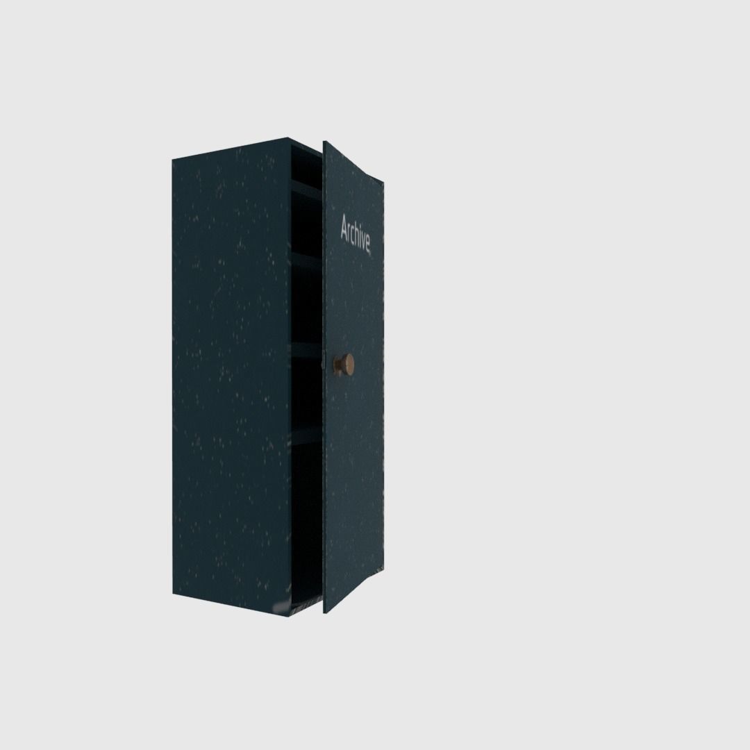 Archive cabinet Low-poly 3D model_4