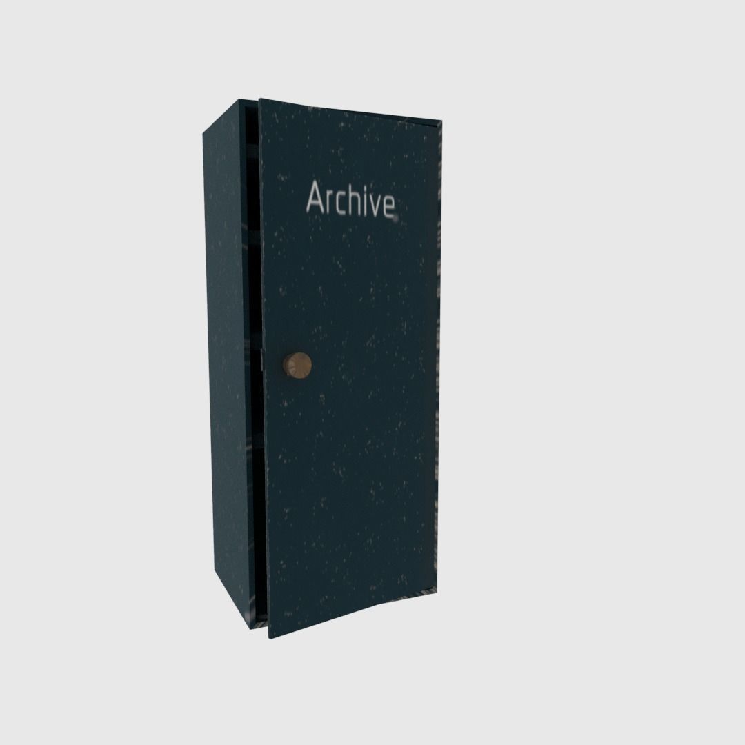 Archive cabinet Low-poly 3D model_7