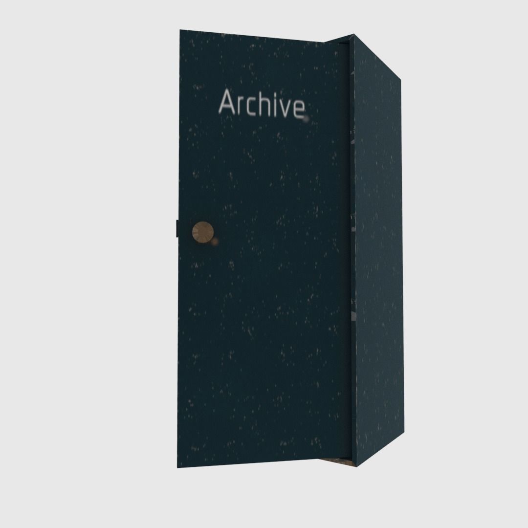 Archive cabinet Low-poly 3D model_1