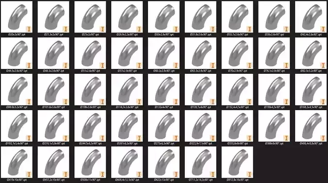 90 DEGREE WELDED STEEL ELBOWS-DIN2605 3D model