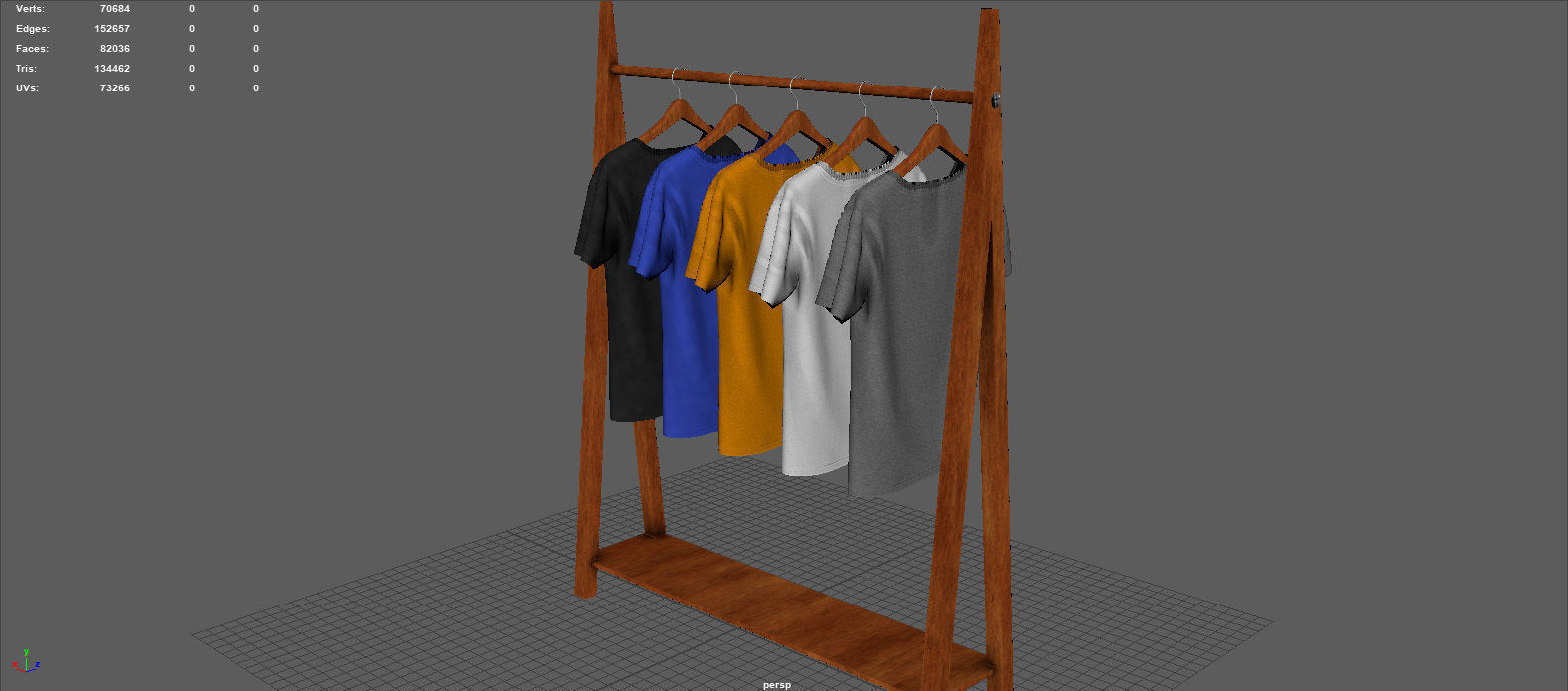 HANGED T-SHIRT Low-poly 3D model_8