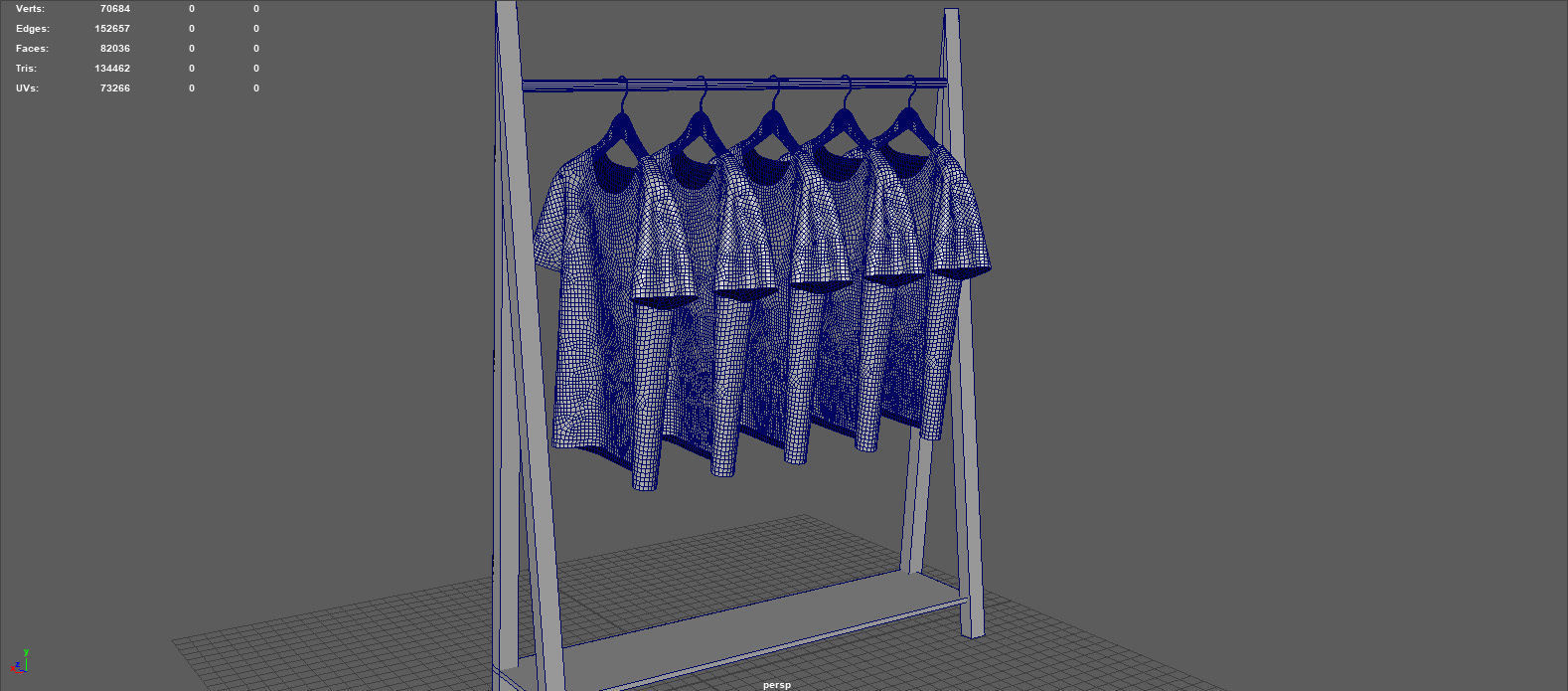 HANGED T-SHIRT Low-poly 3D model_10