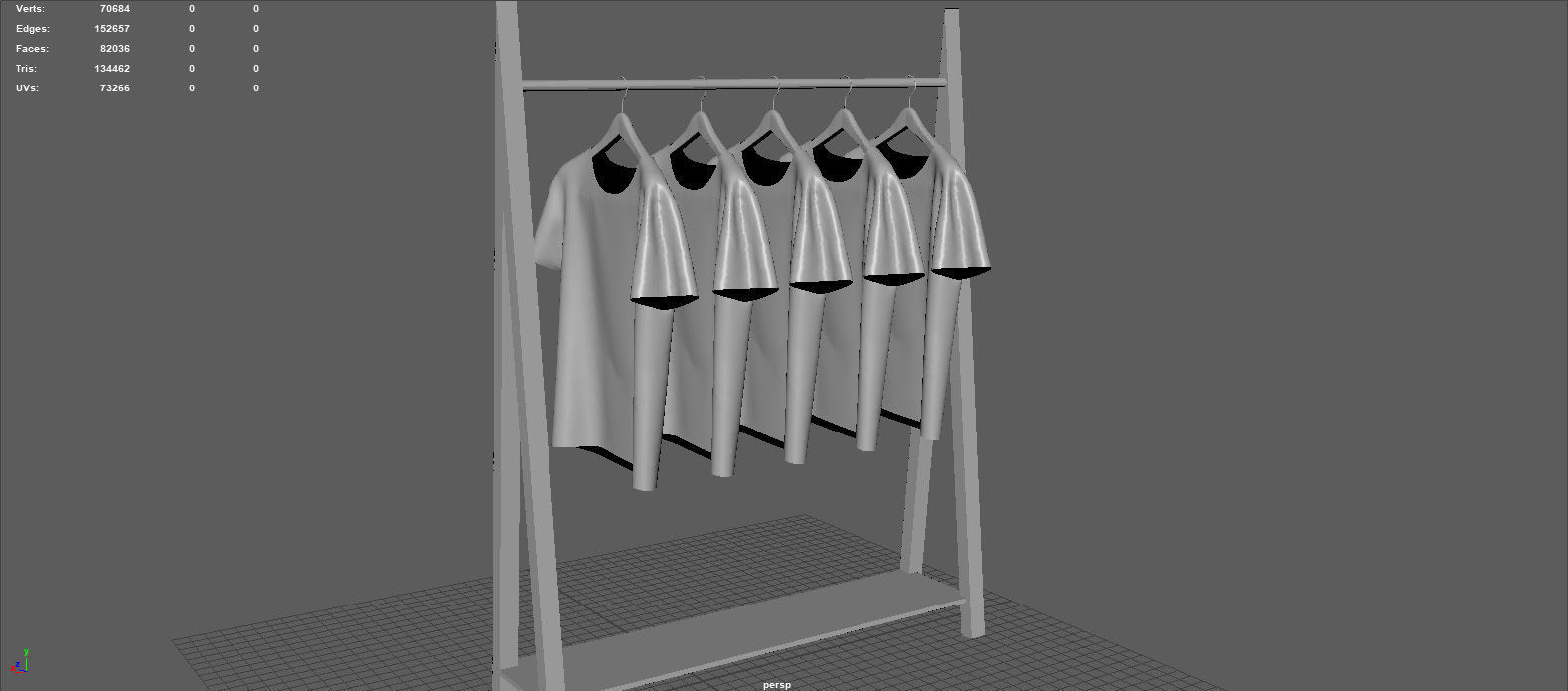 HANGED T-SHIRT Low-poly 3D model_9