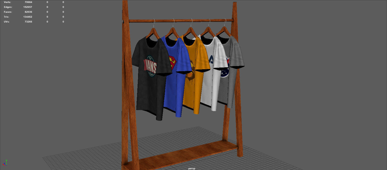 HANGED T-SHIRT Low-poly 3D model_7