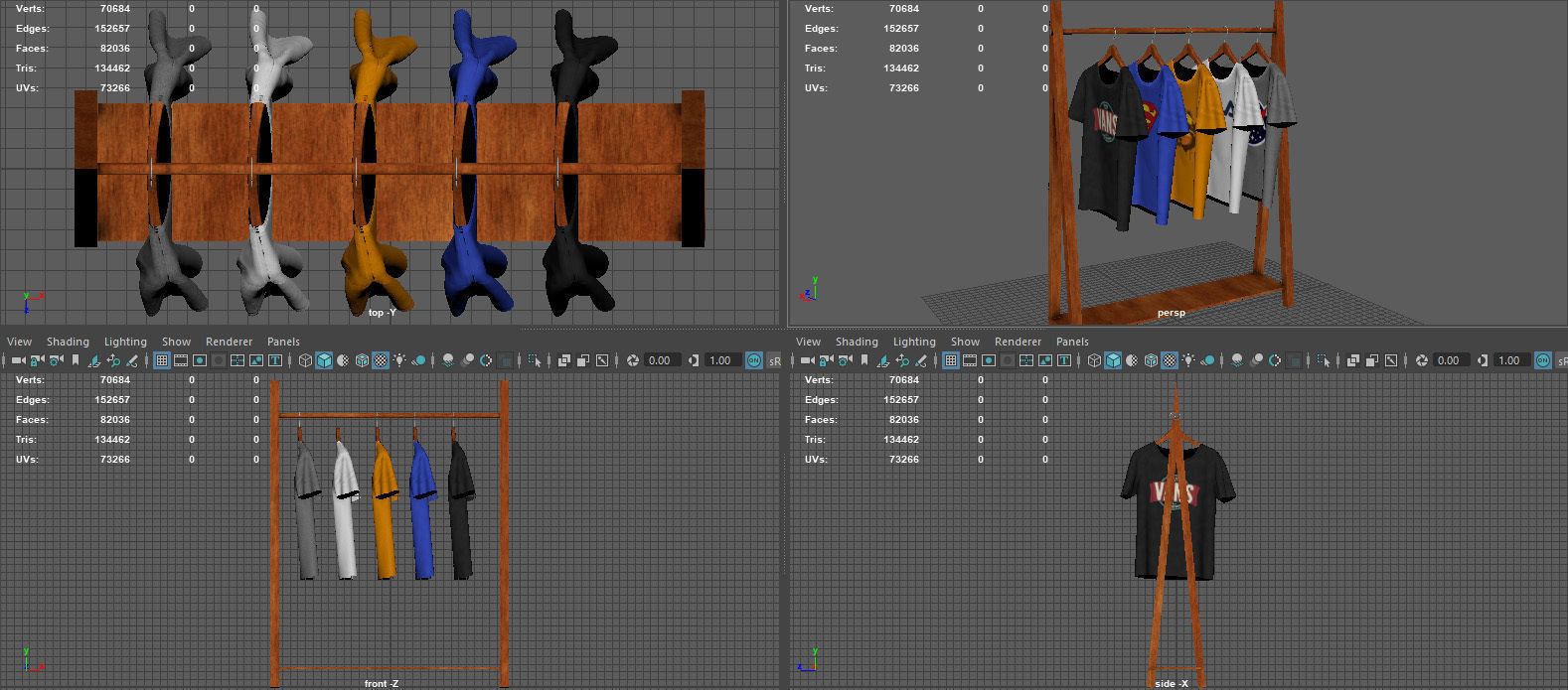 HANGED T-SHIRT Low-poly 3D model_12