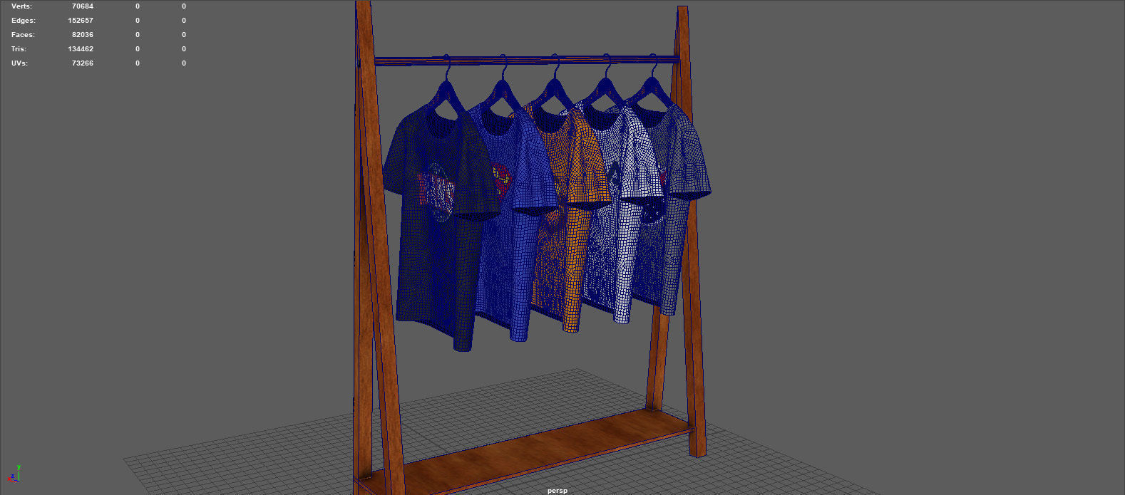 HANGED T-SHIRT Low-poly 3D model_11