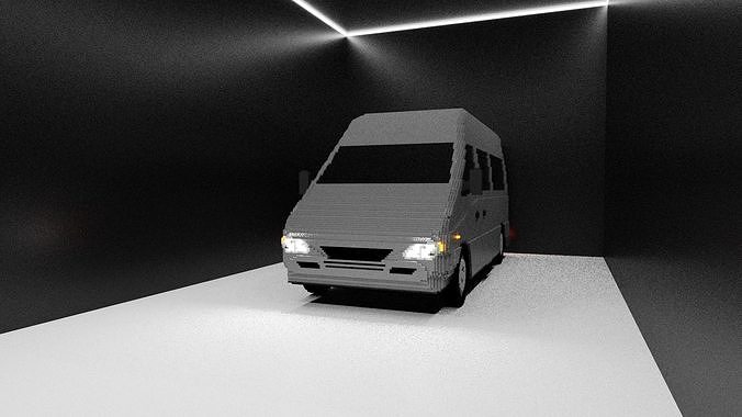 Mercedes-Benz Sprinter 1995 voxel Free low-poly 3D model