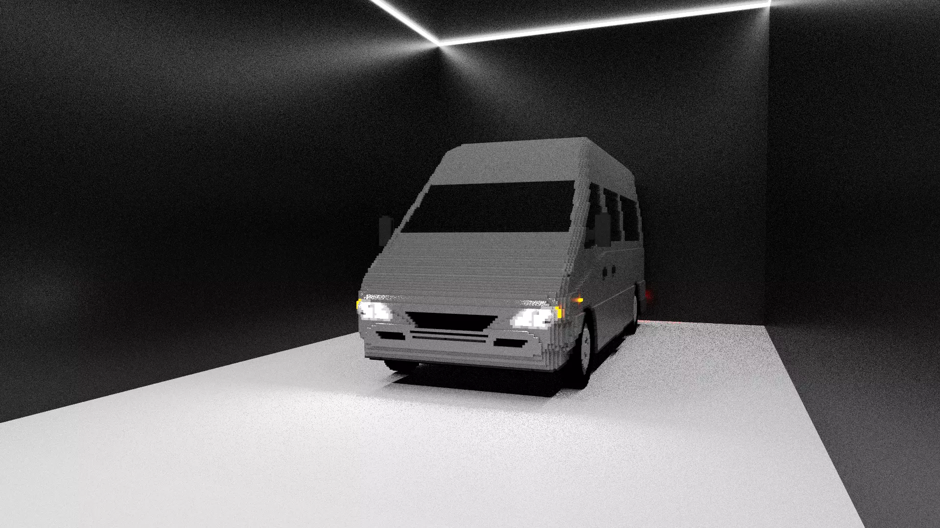 Mercedes-Benz Sprinter 1995 voxel Free low-poly 3D model
