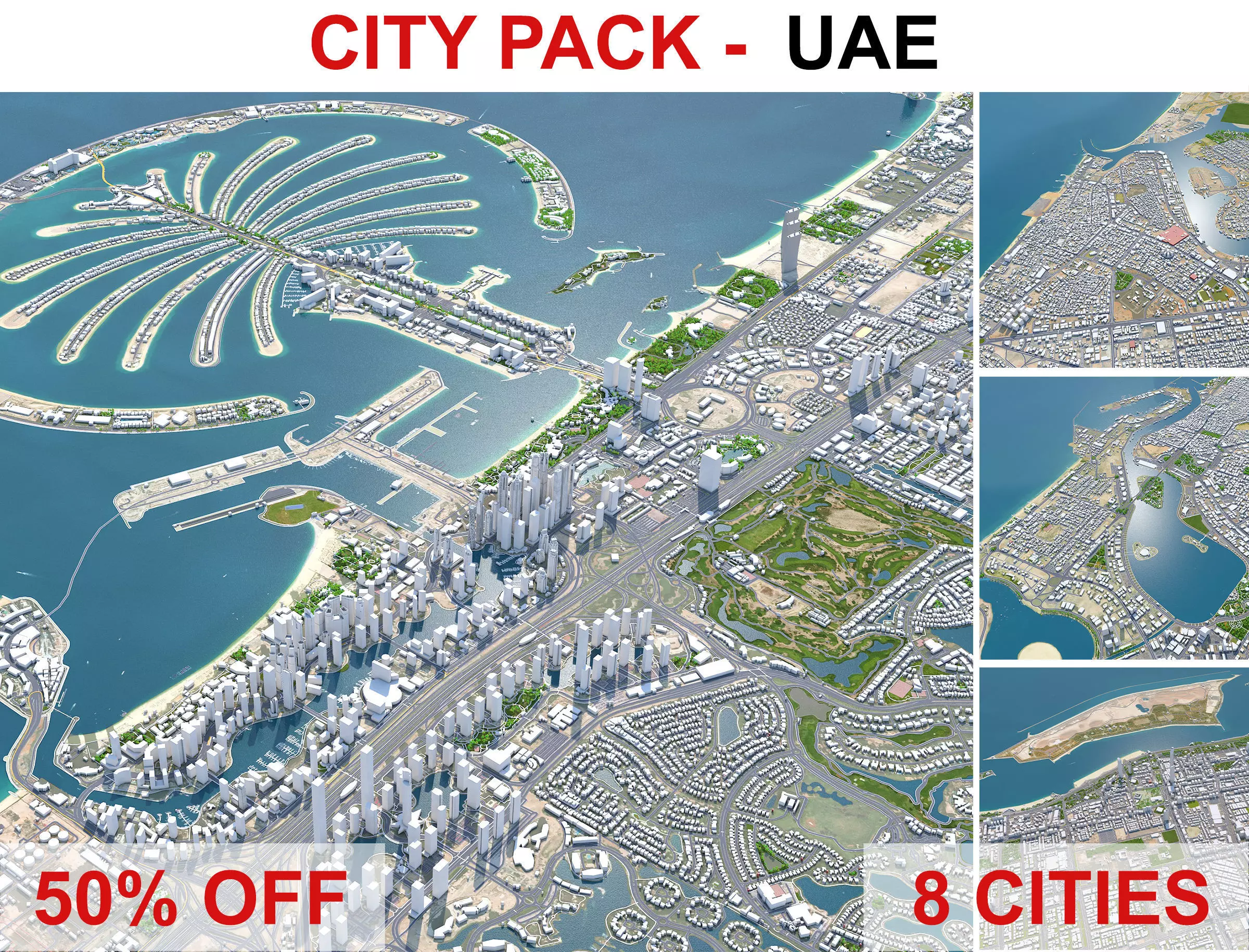 Top Cities in United Arab Emirates - UAE 3D Model Collection_0