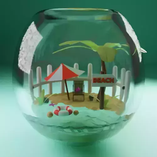 Sea model in glass
