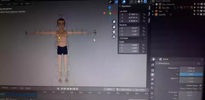 cartoon boy rigged with facial setup Low-poly 3D model