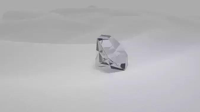 Diamond piece of glass in middle of desert