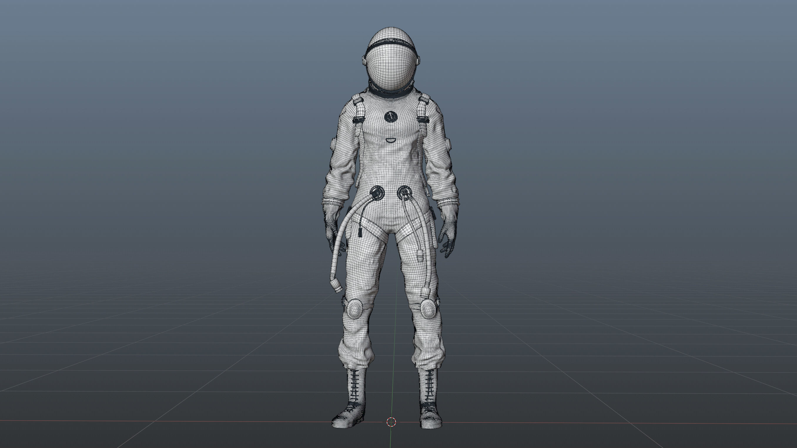 Female Space Suit 3D Model Low-poly 3D model_14