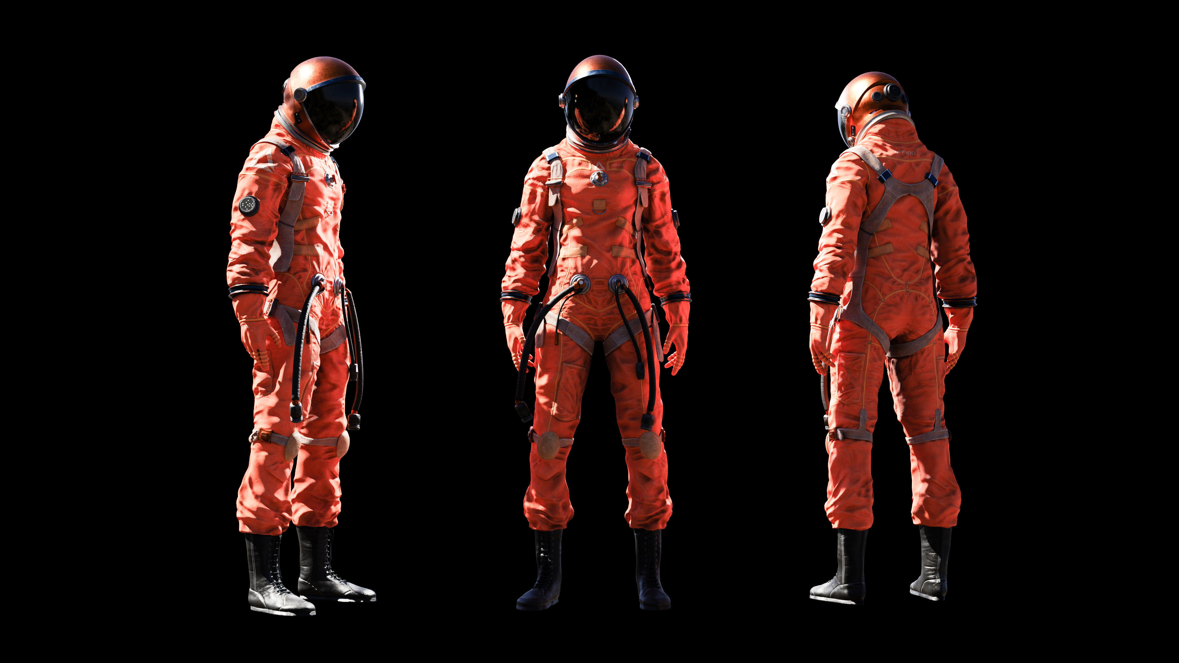Female Space Suit 3D Model Low-poly 3D model_4