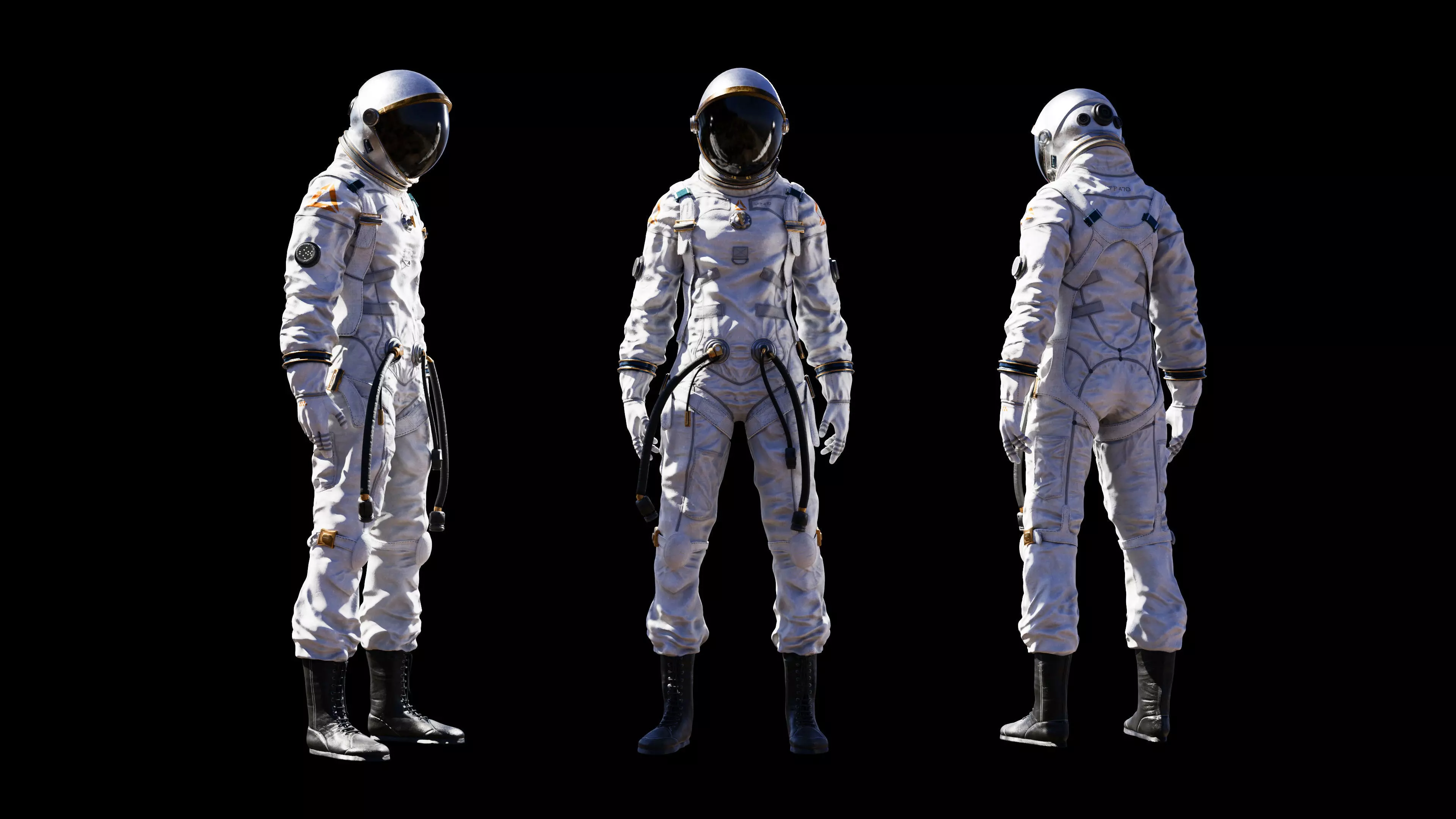 Female Space Suit 3D Model Low-poly 3D model_0