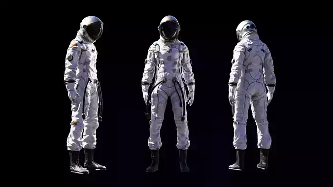 Female Space Suit 3D Model Low-poly 3D model