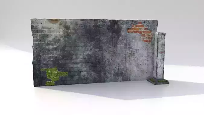 Old brick wall with moss