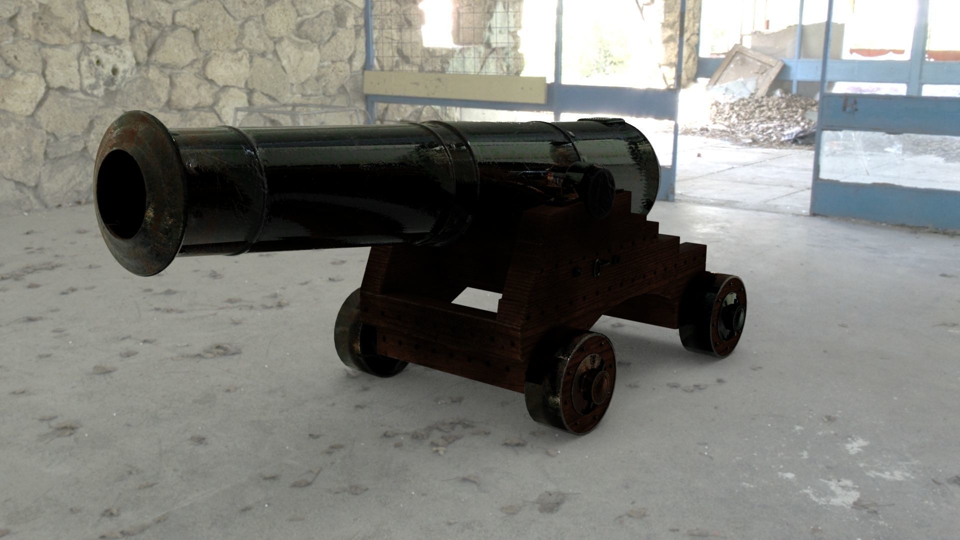 Large Cannon 3D model_3