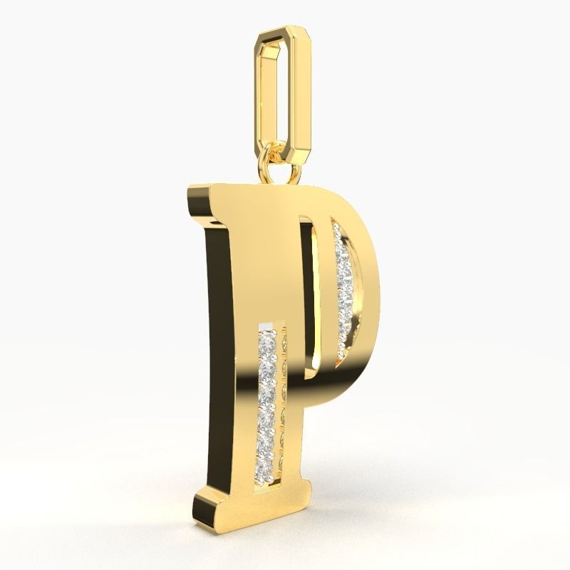 P SCRIPT DIAMOND PENDANT 3D print model_3