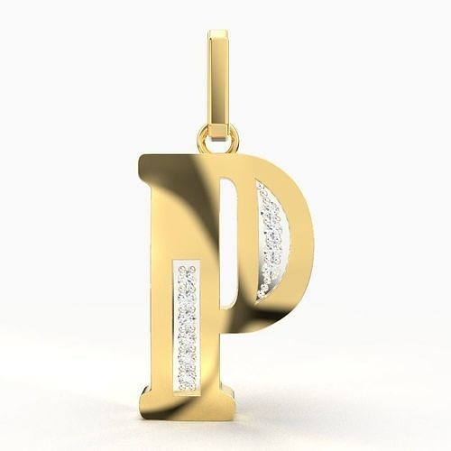 P SCRIPT DIAMOND PENDANT 3D print model