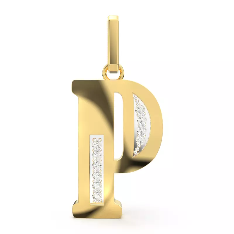 P SCRIPT DIAMOND PENDANT 3D print model_0
