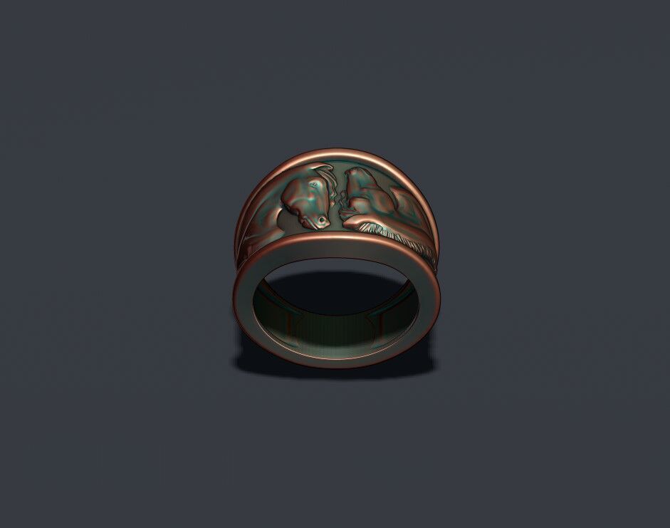 Horse ring 3D print model_5