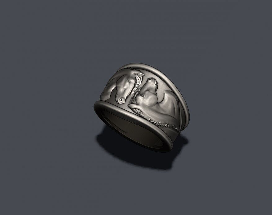 Horse ring 3D print model_2