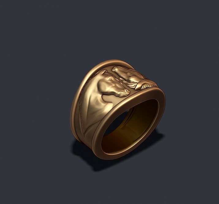 Horse ring 3D print model_4