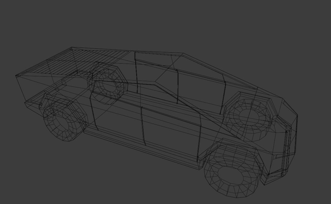 Tesla Cybertruck Low-poly 3D model_3