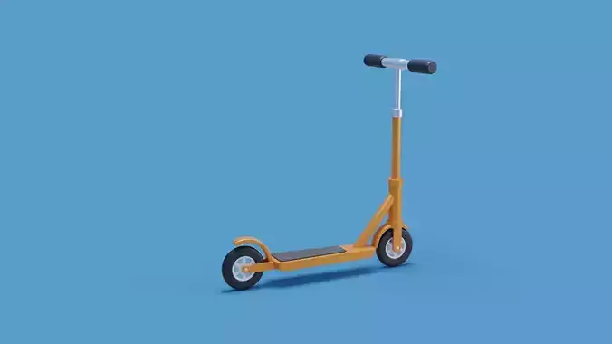 Stylized cartoon scooter Low-poly 3D model