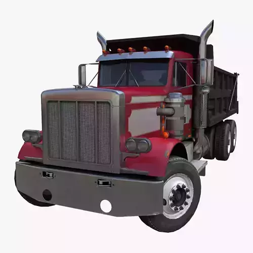 American Dump truck Low-poly 3D model