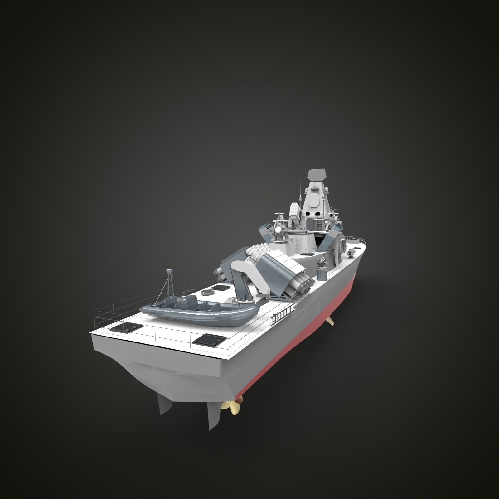 Corvette Anti submarine 3d printed 3D print model_8