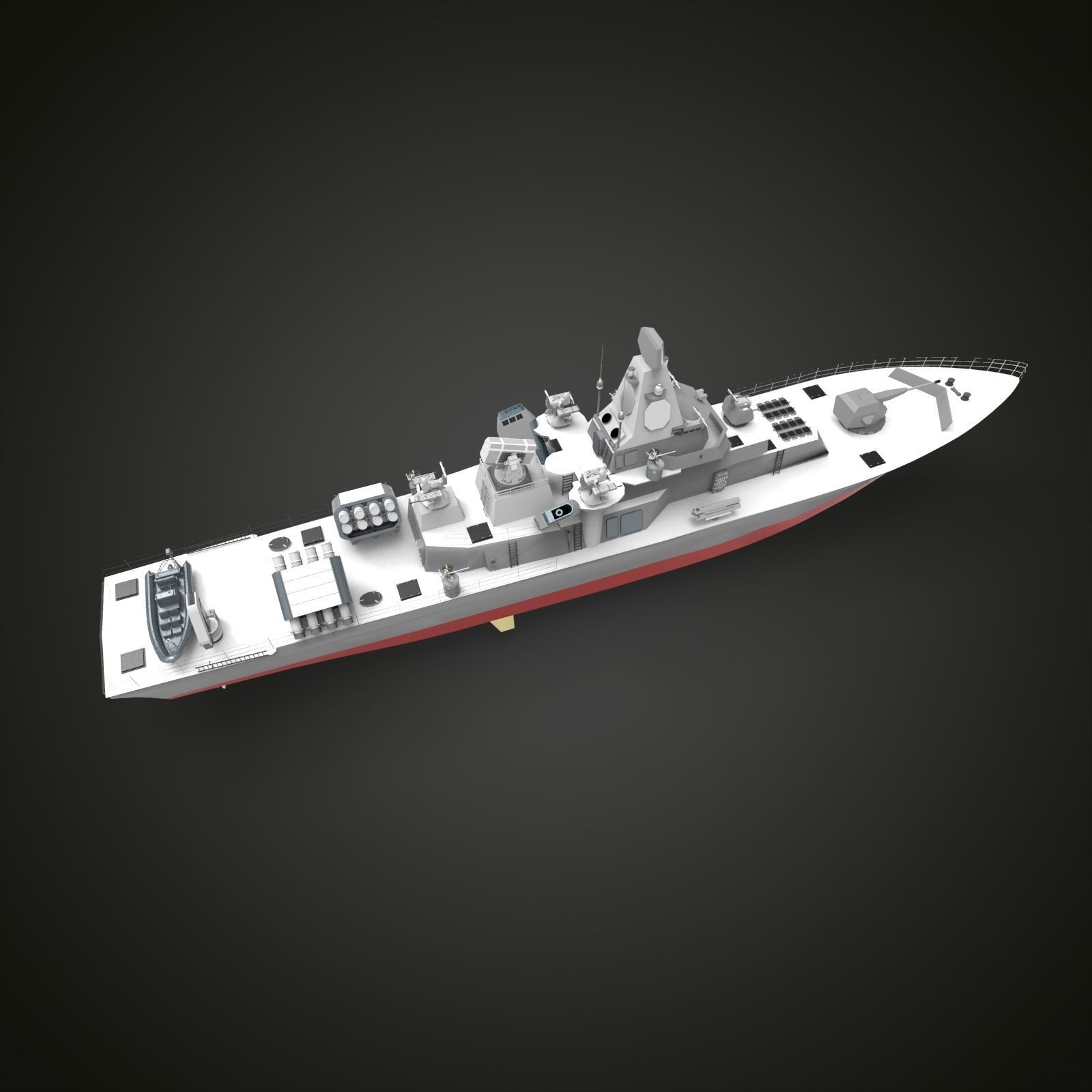 Corvette Anti submarine 3d printed 3D print model_11