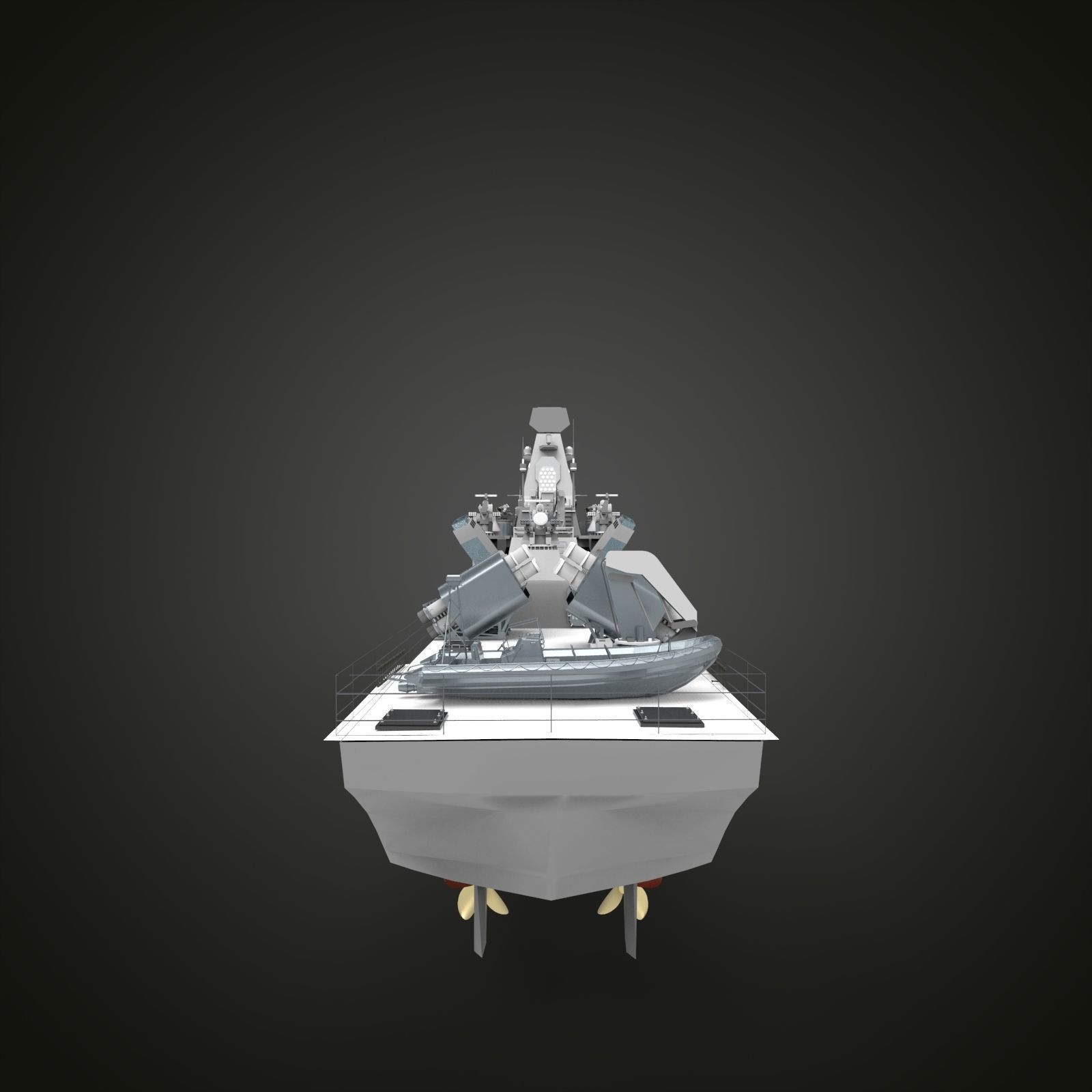 Corvette Anti submarine 3d printed 3D print model_12