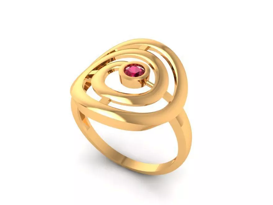 Luxury Spiral Diamond Artistic Women Ring 1009 3D print model