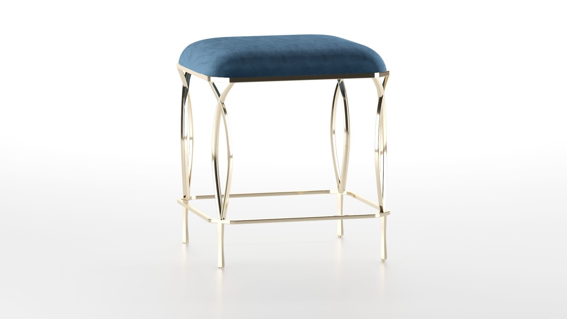 Stool bar - velvet 3D model_1