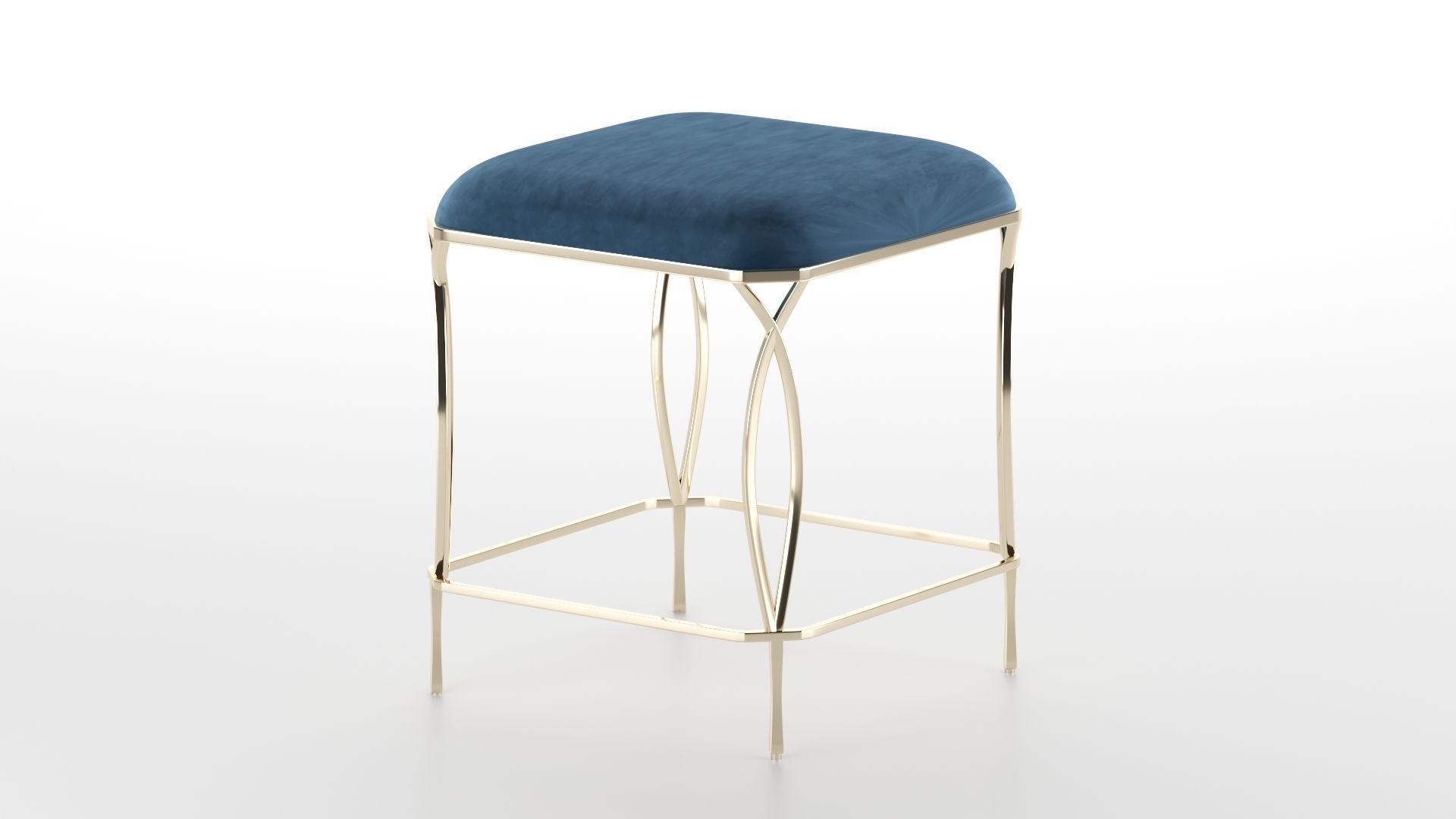 Stool bar - velvet 3D model_2