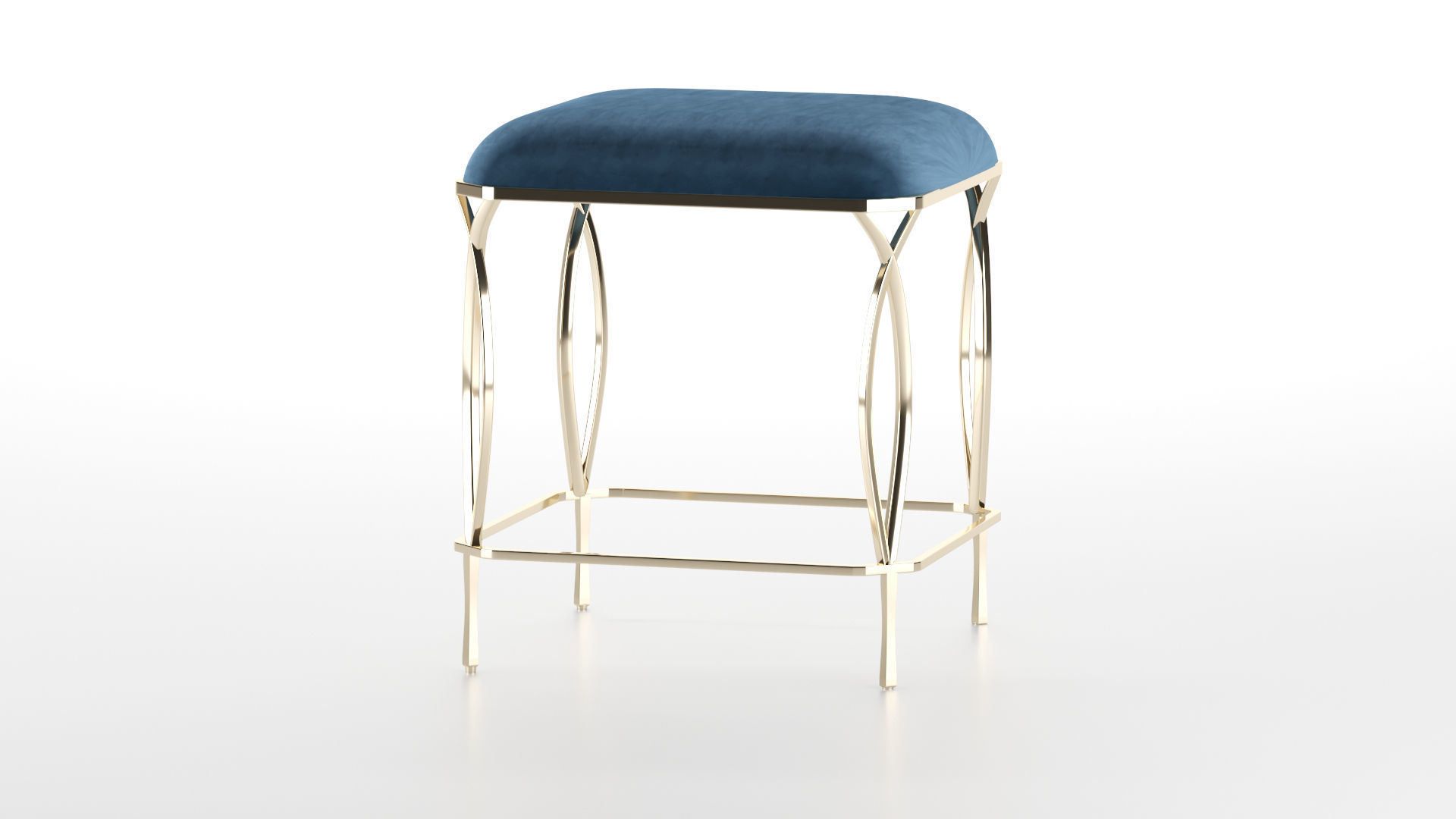 Stool bar - velvet 3D model_5