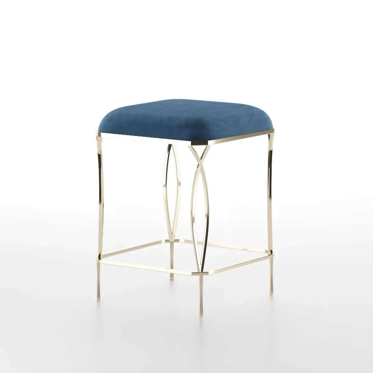 Stool bar - velvet 3D model_0