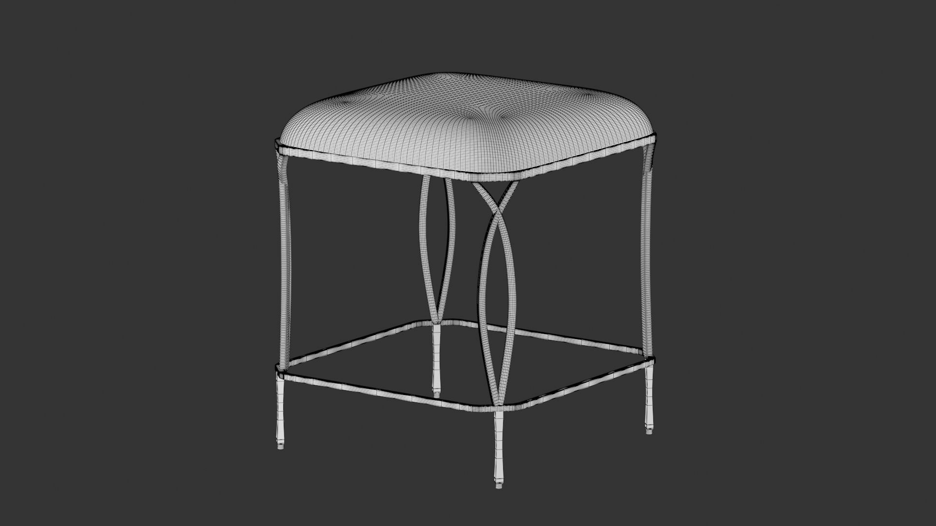 Stool bar - velvet 3D model_3